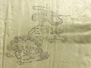 アンティーク　唐獅子模様男物長襦袢